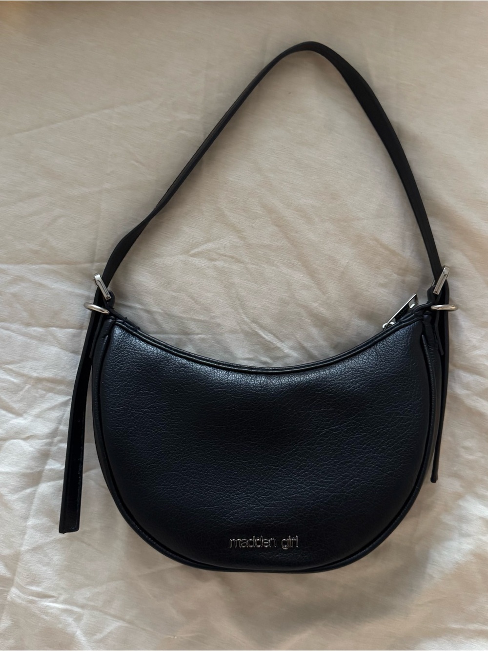 Madden Girl Black Studded Crescent Shoulder Bag Underarm Purse | NWOT - Picture 3 of 9
